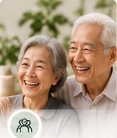 銀髮照護分類形象示意，非實際商品或醫療建議